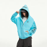 Gothic Graphic Print Zip Up Hoodie Jacket