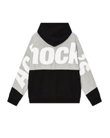 Big Logo Print Color Block Zip Up Hoodie