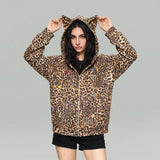 Cat Ear Leopard Print Y2K Hoodie