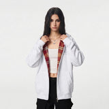 Logo Embroidered High Street Zip Up Hoodie