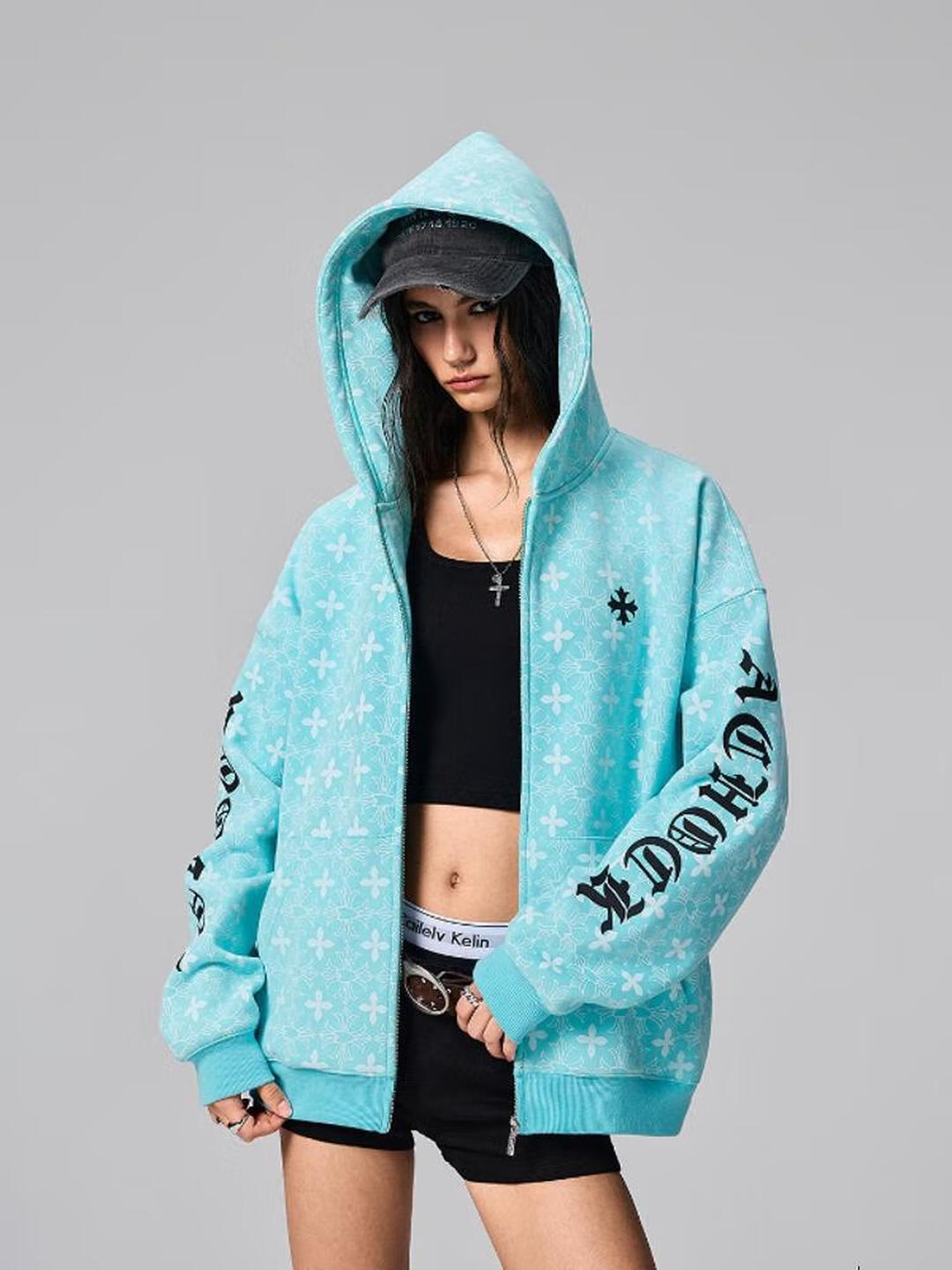 Streetwear Gothic letter print hoodie