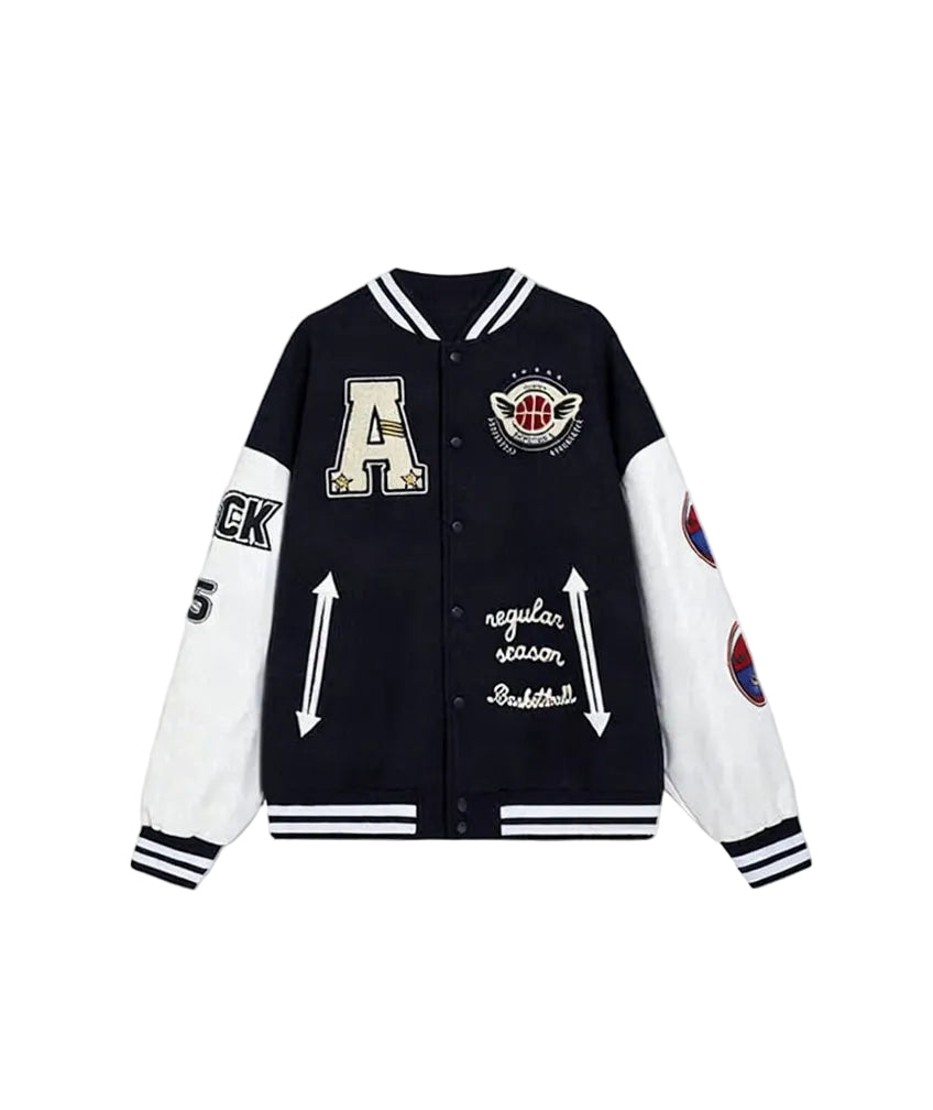Letter Embroidered Heavy Craft Pattern Jacket