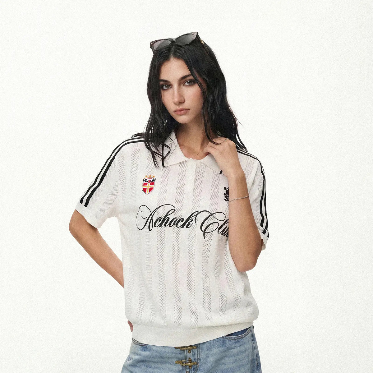 World Cup Inspired Embroidered Knit Polo Shirt
