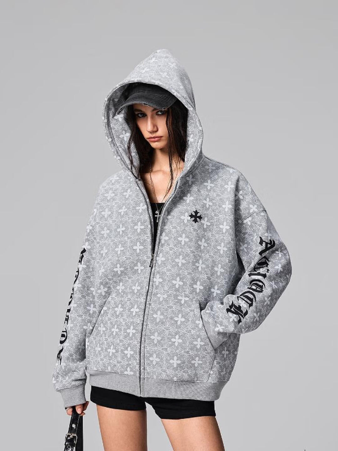 Streetwear Gothic letter print hoodie