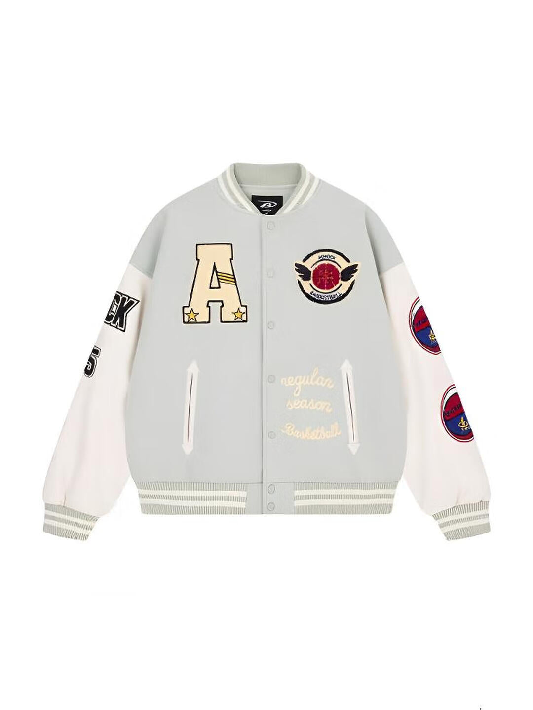 Letter Embroidered Heavy Craft Pattern Jacket