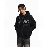 ACAC Series Street Embroidered Pearl Logo Zip Up Hoodie
