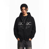 ACAC Series Street Embroidered Pearl Logo Zip Up Hoodie