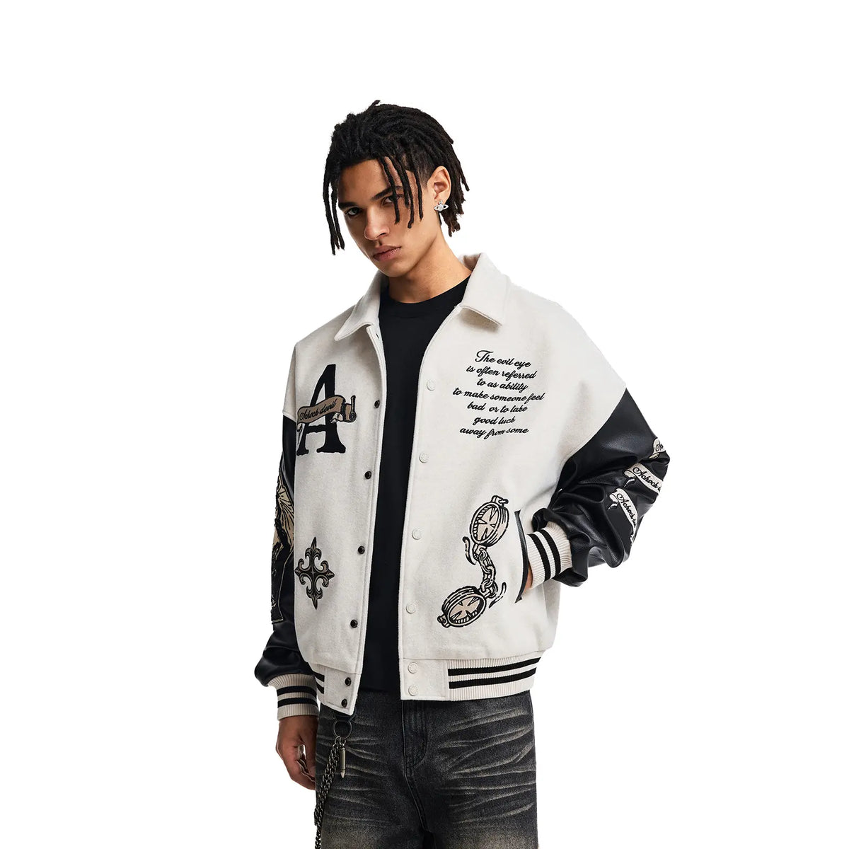 Gothic style Embroidered Baseball Jacket