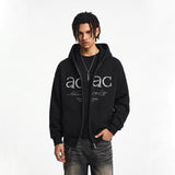 ACAC Series Street Embroidered Pearl Logo Zip Up Hoodie